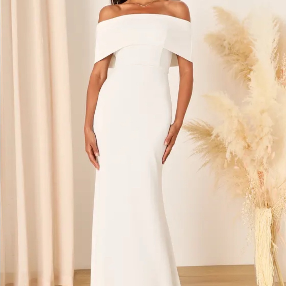 Elegant Off-Shoulder White Dress